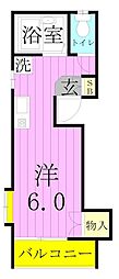 NKハイム ワンルームの間取図画像