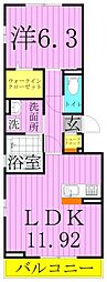 ルミエール1 1LDKの間取図画像