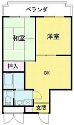 メゾンコム 2DKの間取図画像