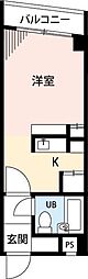 ウィンドお花茶屋 ワンルームの間取図画像