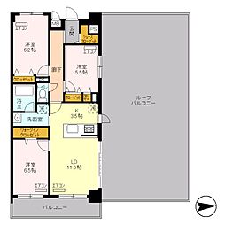 ロイヤルパークスシーサー 3LDKの間取図画像