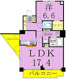 アコール北千住 1LDKの間取図画像