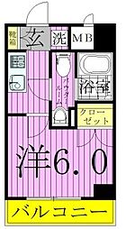 Risingplace綾瀬三番館 1Kの間取図画像