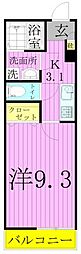 グランビル舎人公園 1Kの間取図画像