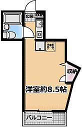 メゾン片岡 ワンルームの間取図画像