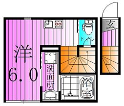 TERASU足立 ワンルームの間取図画像
