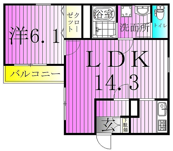 リーブルファイン足立区西新井 202｜東京都足立区西新井３丁目(賃貸アパート1LDK・2階・47.41㎡)の写真 その2