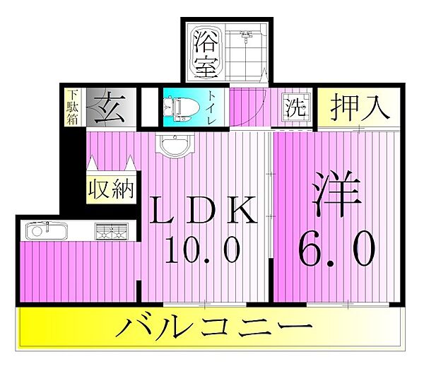 ヒルズ西竹の塚 402｜東京都足立区西竹の塚１丁目(賃貸マンション1LDK・4階・35.64㎡)の写真 その2