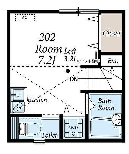 コーラル 202｜東京都足立区伊興本町１丁目(賃貸アパート1R・2階・20.08㎡)の写真 その2