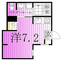 Kanoa西新井 2階ワンルームの間取り