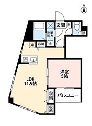 ガーデンフォレスト親水公園 3階1LDKの間取り