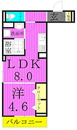 セレスティア亀有 1階1LDKの間取り