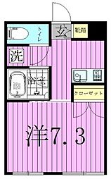 エトワール竹の塚 1階1Kの間取り