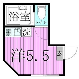 エスポワール北綾瀬 2階ワンルームの間取り