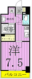 エストピア八潮 6階1Kの間取り
