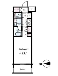 GENOVIA隅田川west sky garden 1階1Kの間取り