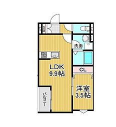 La-Crea LKS(ラクリエ・エルケーエス) 1LDKの間取図画像