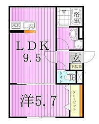 IRIS COURT TX六町 1LDKの間取図画像