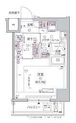 アルコバレーノ堀切菖蒲園 1Kの間取図画像