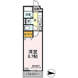 アインス水元 1Kの間取図画像