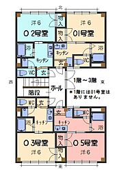 三信コーポ 1Kの間取図画像