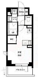 アーバンパーク高井戸 1階ワンルームの間取り