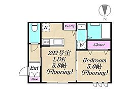 Little forest KAMIKITAZAWA 2階1LDKの間取り