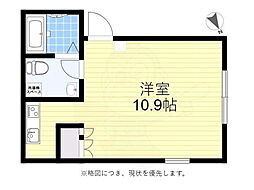 京王線 八幡山駅 徒歩4分の賃貸アパート 2階ワンルームの間取り
