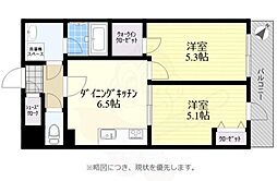 ルフレ世田谷ノール 1階2DKの間取り