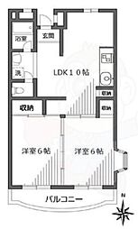 ファルム烏山 2LDKの間取図画像