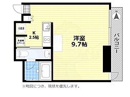 ヴィラ・ロンド ワンルームの間取図画像