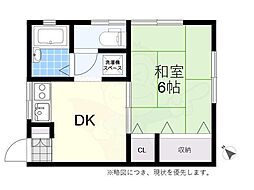 コーポ桜井 1DKの間取図画像