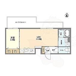 ウェルスクエア八幡山 1LDKの間取図画像