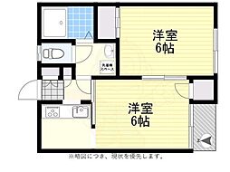 ハイツプリズムA 2Kの間取図画像