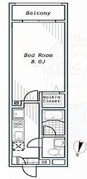 ウィステリア仙川2 1Kの間取図画像