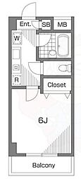 マノアコート 1Kの間取図画像
