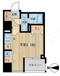 ウィルテラス千歳烏山 ワンルームの間取図画像