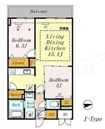 AZALETY上北沢 2LDKの間取図画像
