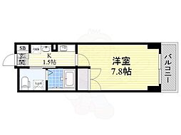 アンビックスつつじヶ丘A棟 1Kの間取図画像