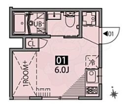 テラス上北沢 ワンルームの間取図画像