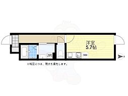 ピースフルパレス世田谷 1Kの間取図画像