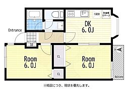ドエルスカイ 2DKの間取図画像
