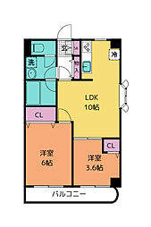 ミキマンション 1階2LDKの間取り