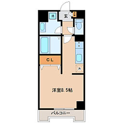 フォートレジデンス元寺小路 ワンルームの間取図画像