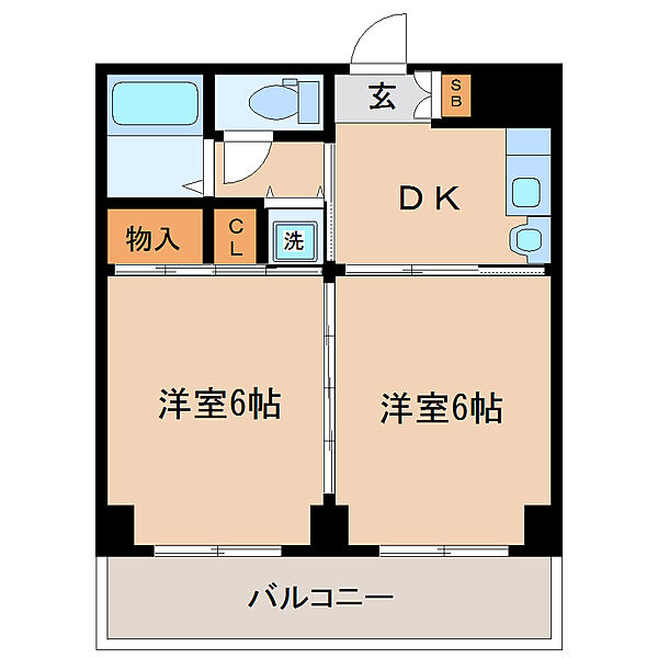 宮城県仙台市青葉区宮町２丁目(賃貸マンション2DK・4階・41.04㎡)の写真 その2