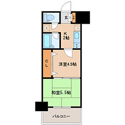 リビングステージ東仙台 6階2Kの間取り