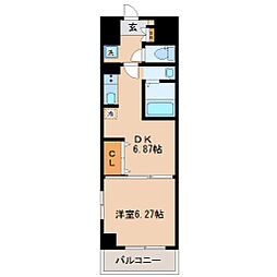 仙台市地下鉄東西線 連坊駅 徒歩8分の賃貸マンション 1階1DKの間取り