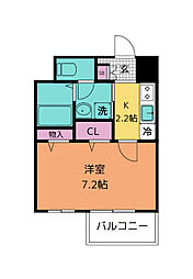 リバーサイドガーデン 1Kの間取図画像