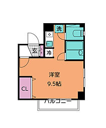 JR仙山線 北仙台駅 徒歩14分の賃貸マンション 2階1Kの間取り