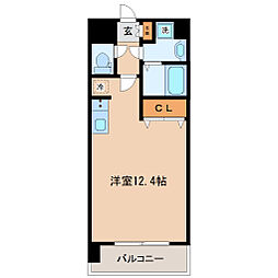 アーバンフラッツ小田原 3階ワンルームの間取り